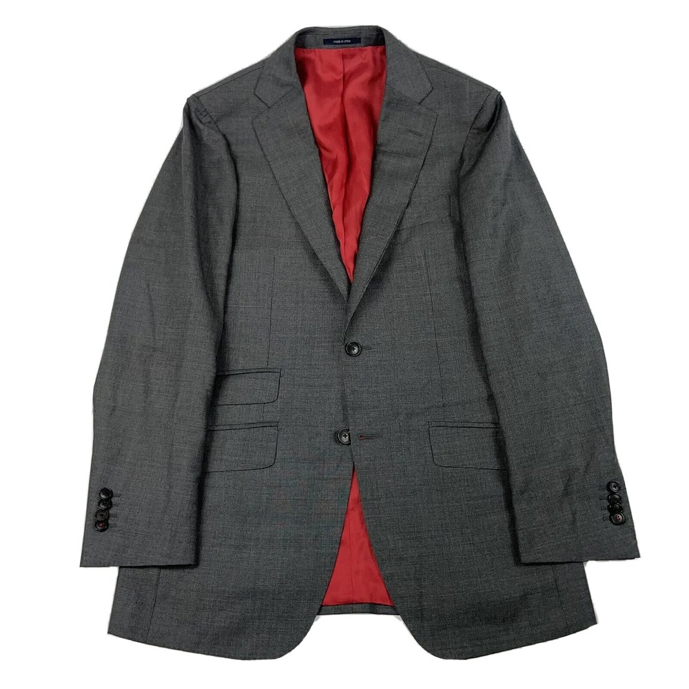 Suit Supply Sienna Gray Nailhead Vitale Barberis Wool Mens Blazer Size 38L